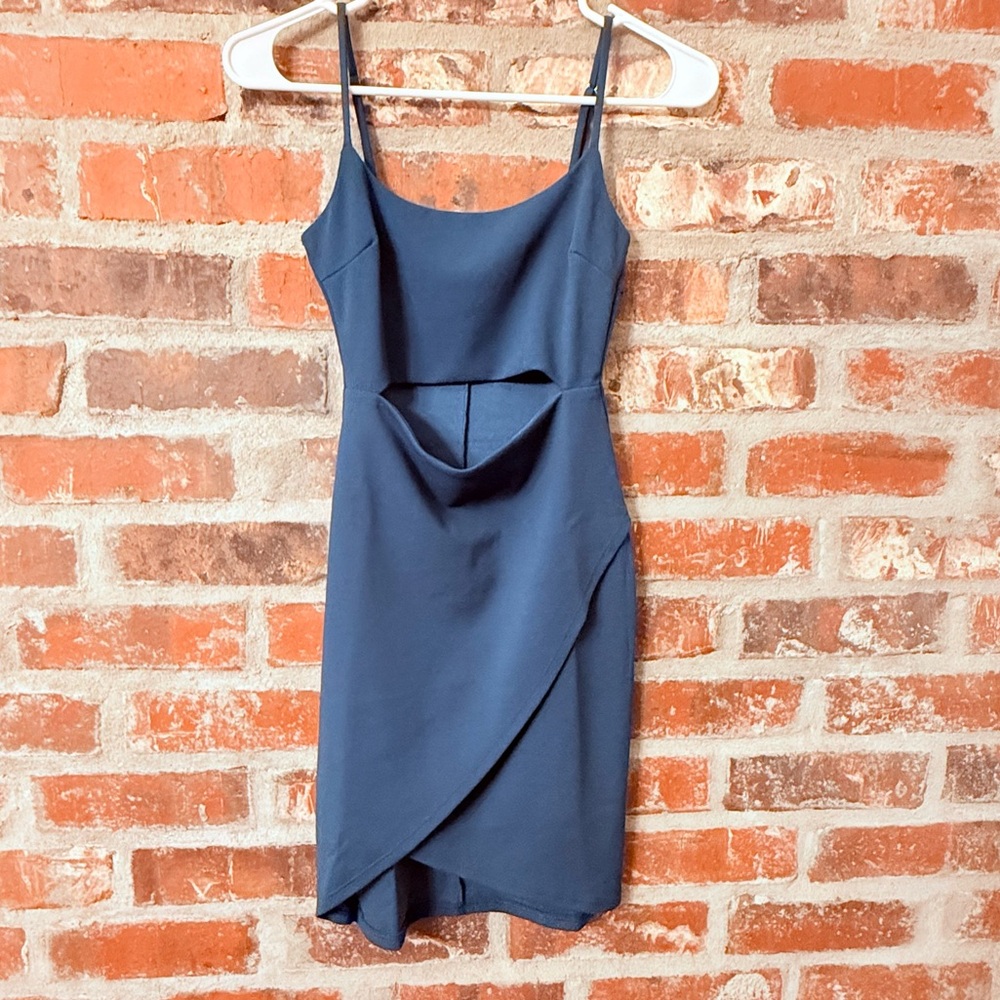 Lulu's Elegant Teal Blue Asymmetrical Dress